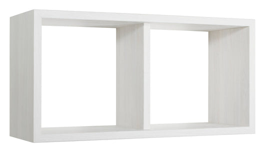 Mensola Rettangolare 2 Scomparti da Parete 70x30x23,7 cm in Fibra di Legno Morgana Maxi Rovere Sbiancato