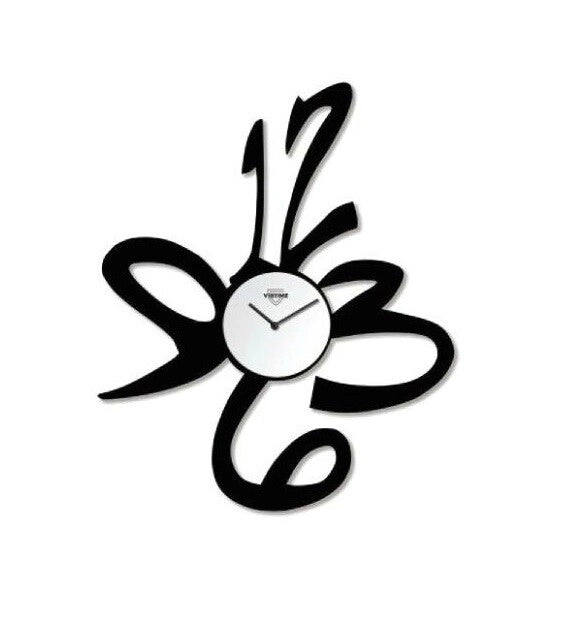 Orologio da Parete in metallo numeri nero satinato 60 cm