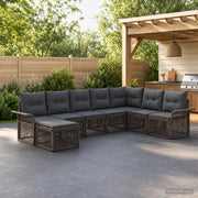 Set Divano da Giardino 8 pz Grigio polyrattan 3434921