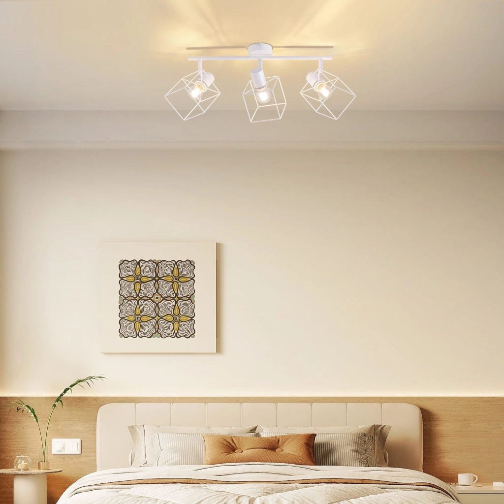 ZMH Faretto da soffitto 3 fiamme orientabile 350° lampada da soffitto vintage in metallo soggiorno