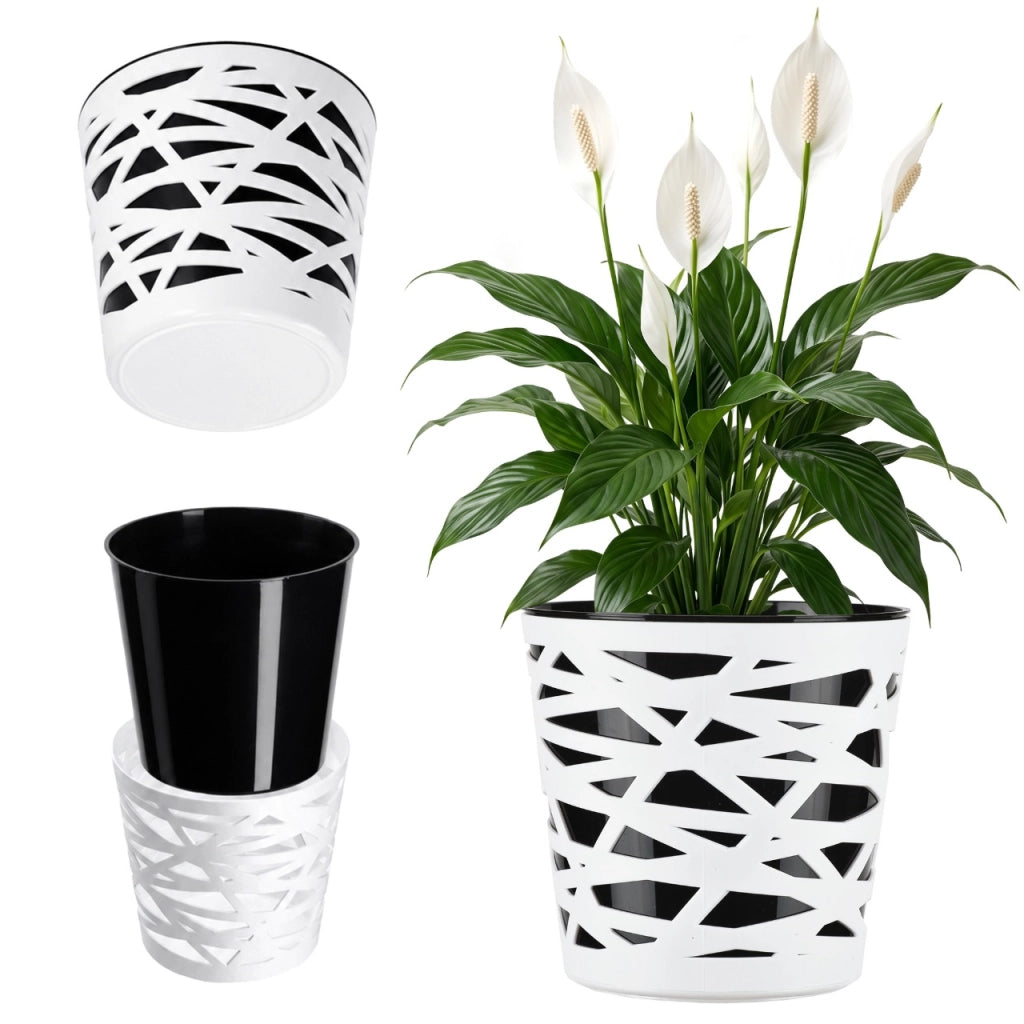 KADAX - Inserto in plastica per vaso di fiori e piante, 13 cm, nero