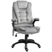 Sedia da Ufficio con Funzione Massaggiante e Altezza Regolabile, in PU, 67x67x116-126 cm, Grigio