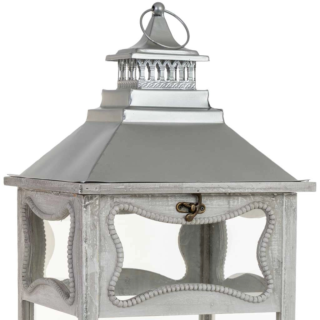 Lanterna in legno grigio 32x32x114h cm