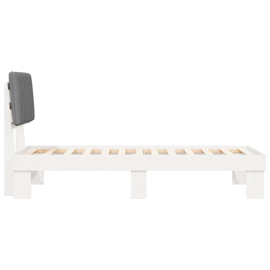 Letto con Testiera Rivestita Grigio chiaro 75 x 190 cm 877533