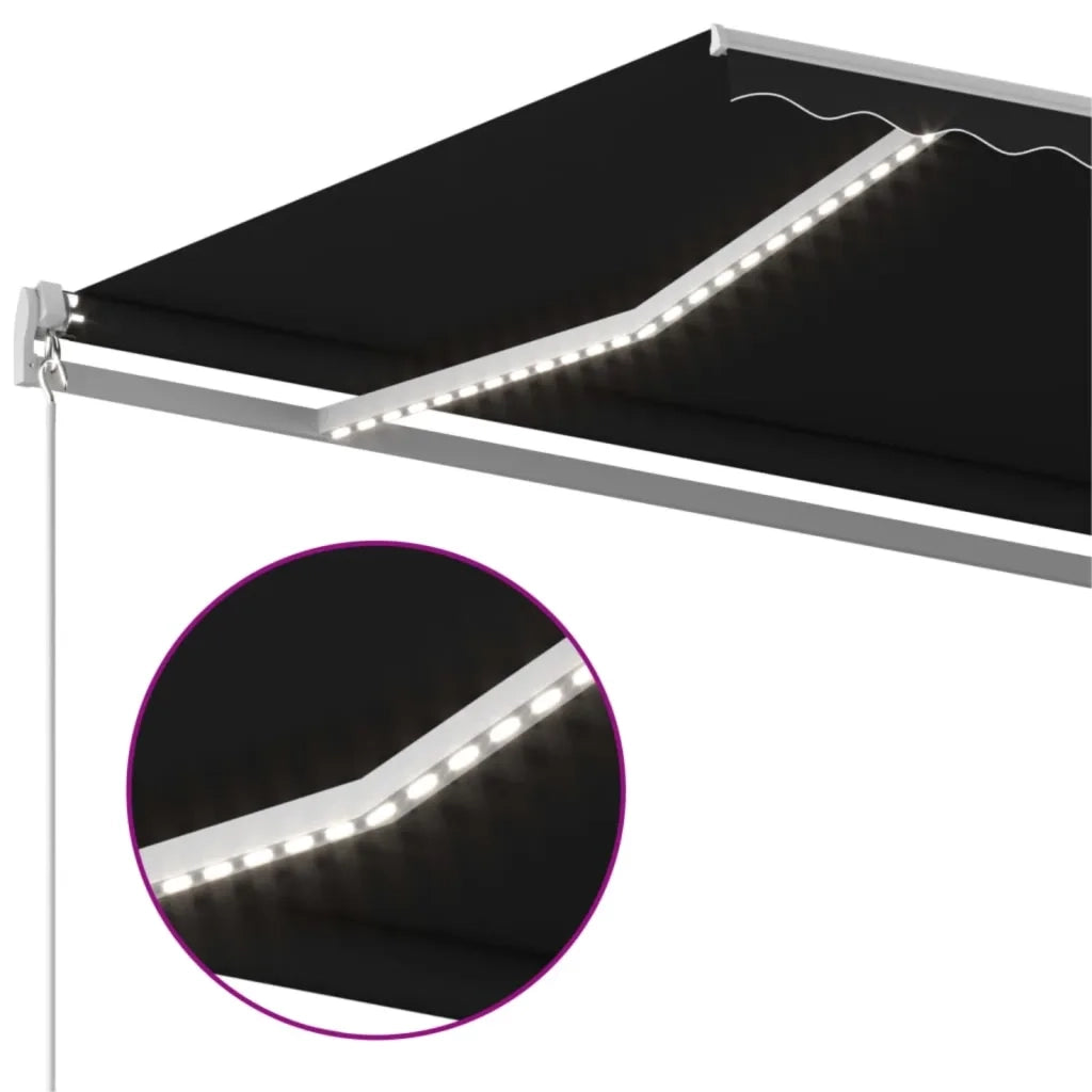 Tenda da Sole Retrattile Manuale con LED 400x300 cm Antracite cod mxl 62057