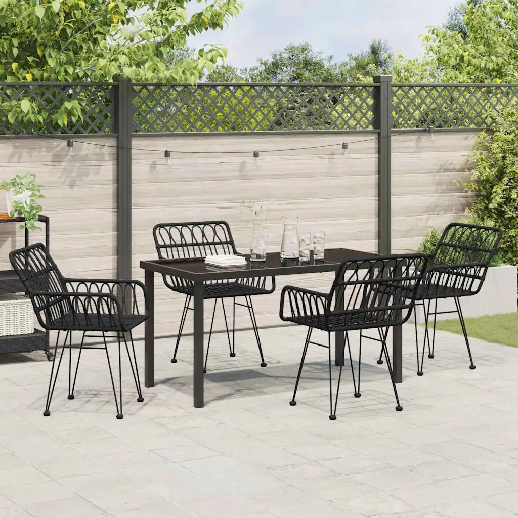 Set da Pranzo per Giardino 5 pcs Nero