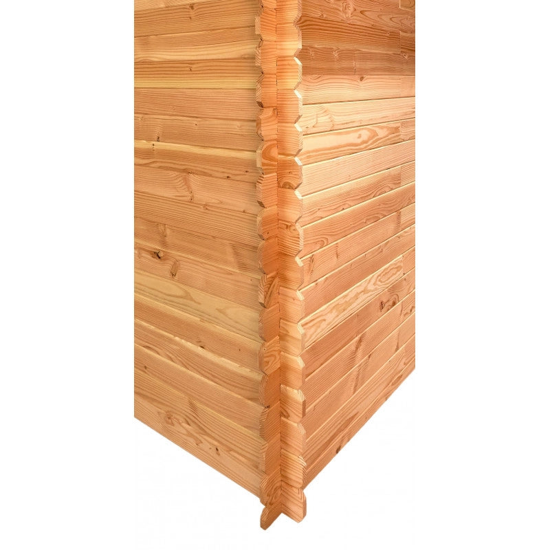 Casetta da giardino in legno massello, pareti 28 mm – 200x200 cm – tetto bitumato e porta finestrata – DU2020.02N Foresta