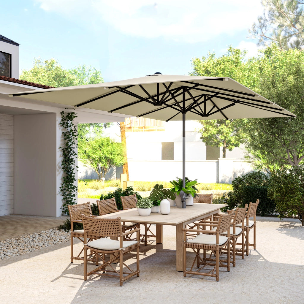 Ombrellone da giardino 12 stecche ¨C zephmum ¨C crema 451x264 cm
