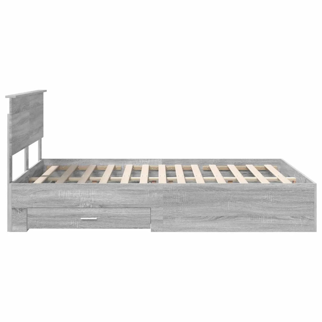Struttura del letto con testiera Grigio Sonoma 140 x 190 cm