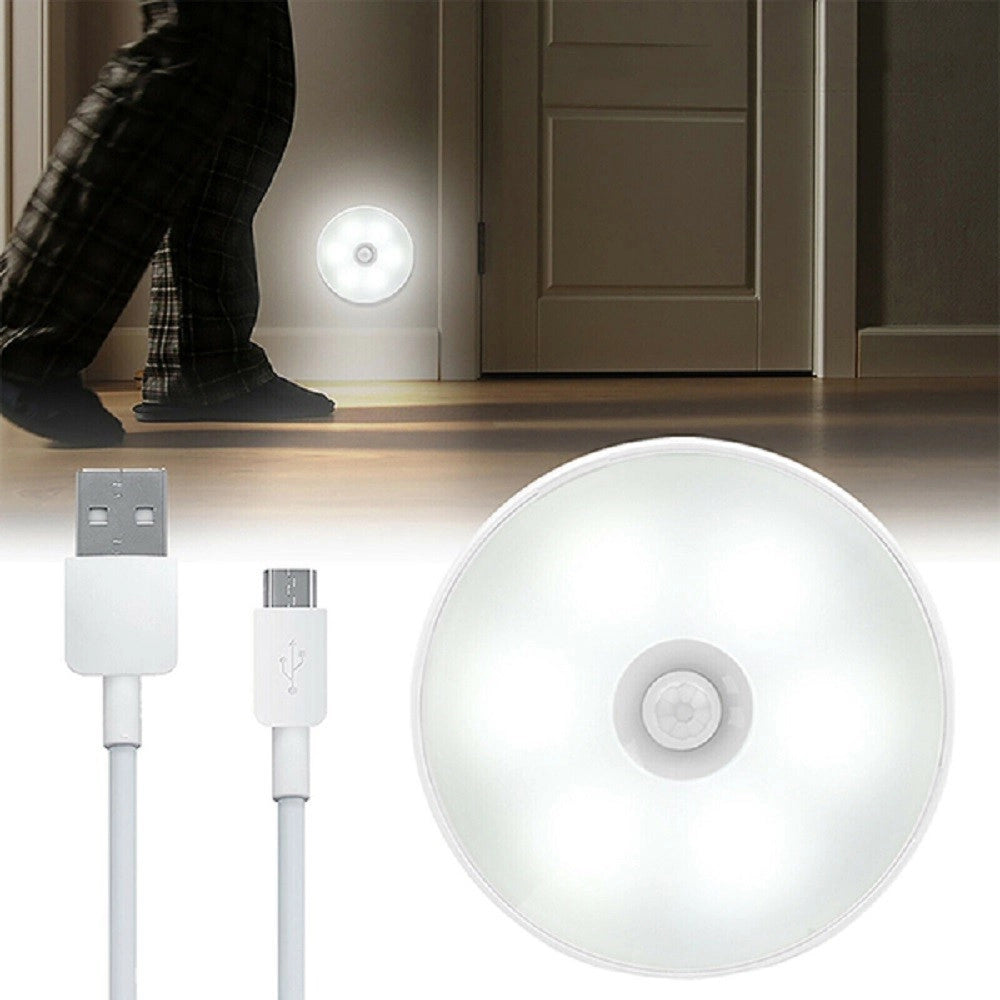 Trade Shop - Lampada 6 Led 6 W Sensore Crepuscolare Luce Ricaricabile Usb Luce 6500k 4000k -