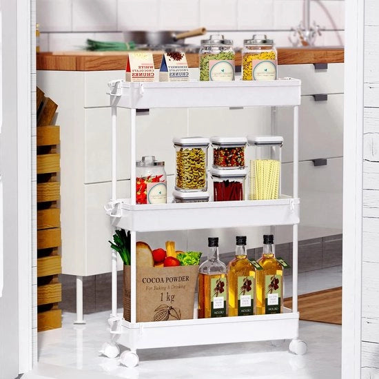 Ricarica su ruote, piano, organizzatore, mobile cucina / carrello cucina, piano cucina, 40D x 61B x 13H centimetro