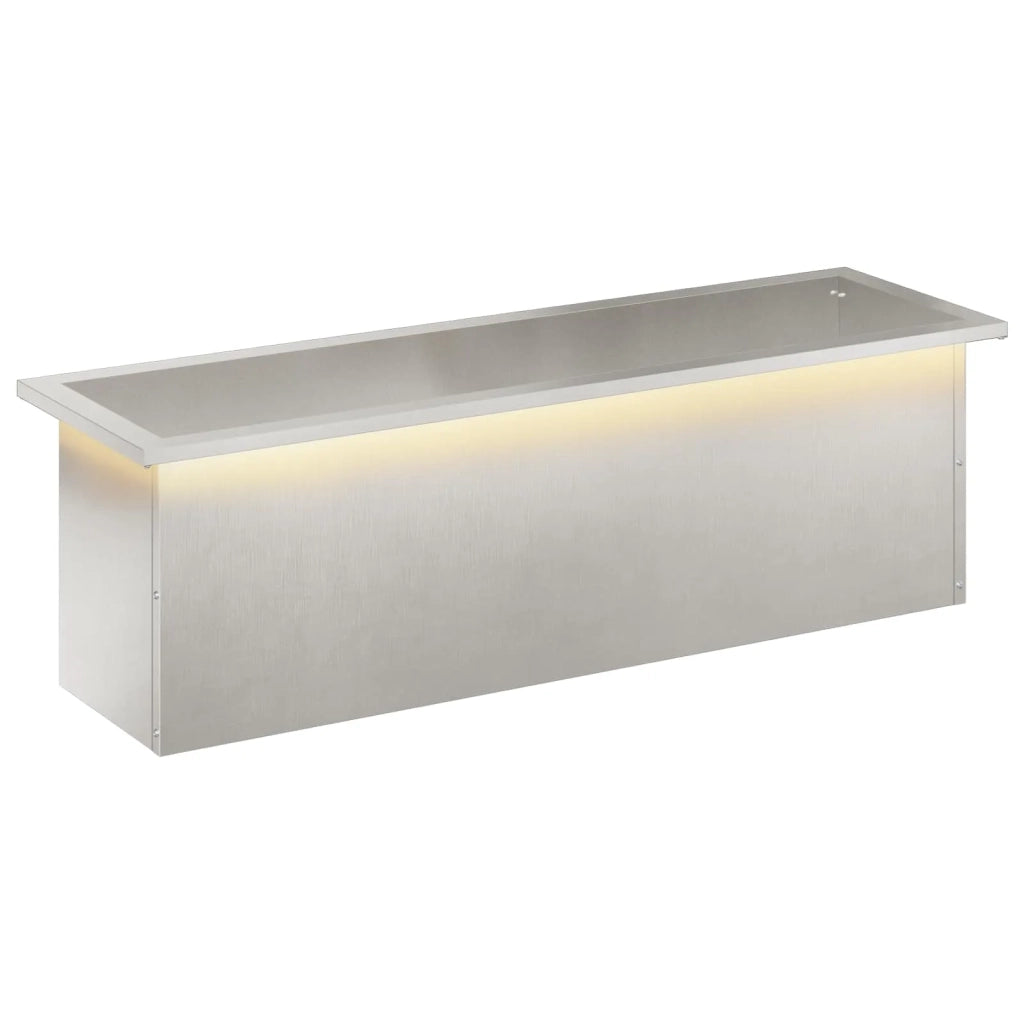 Fioriera da giardino con LED Argento 30 x 100 x 30 cm 8008120