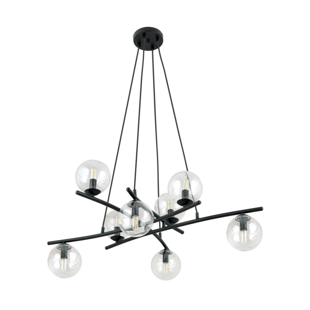 Lampadario a sospensione Emibig ESSA 8xE14 nero vetro