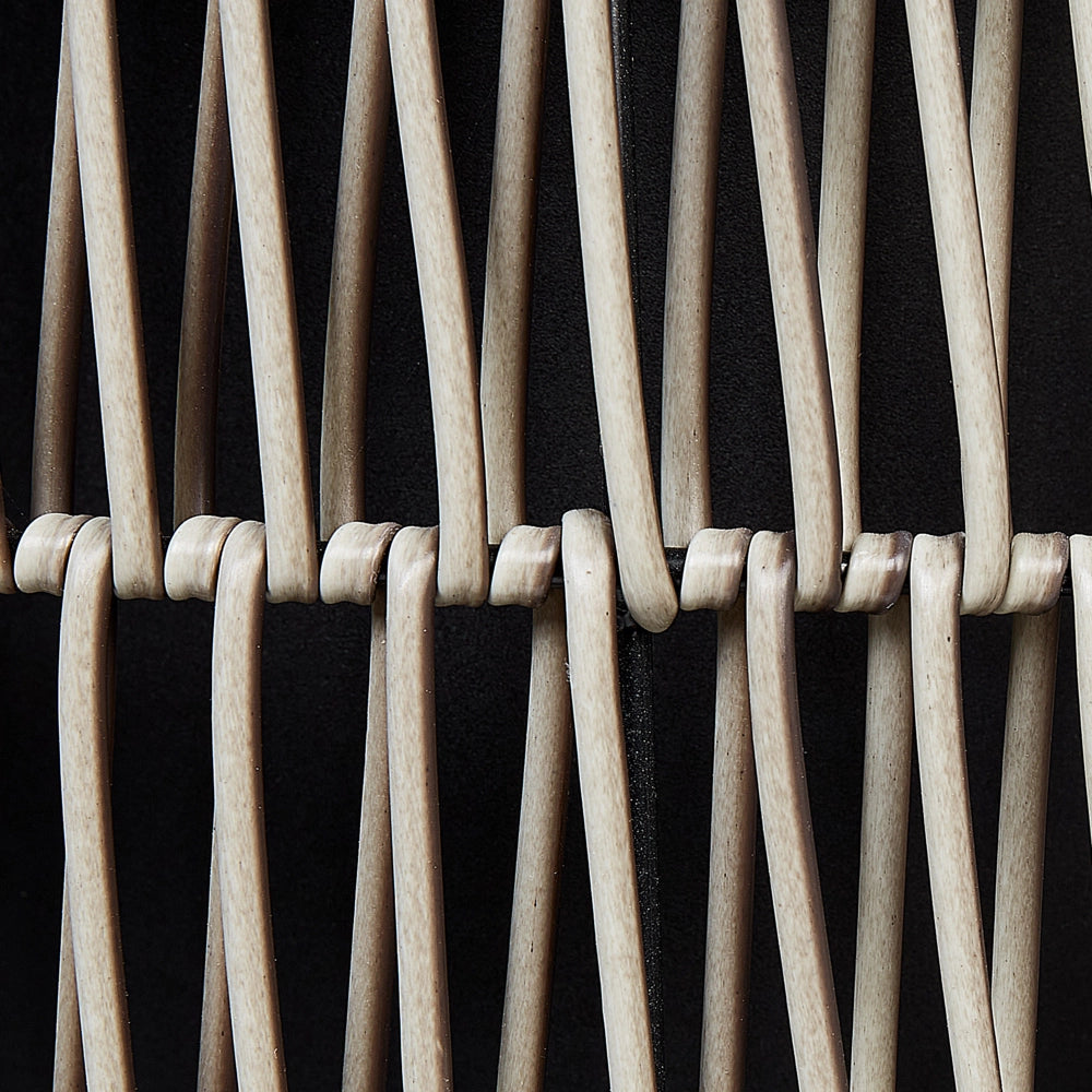Set di 2 vasi in finto rattan chiaro per piante con inserto interni ed esterni