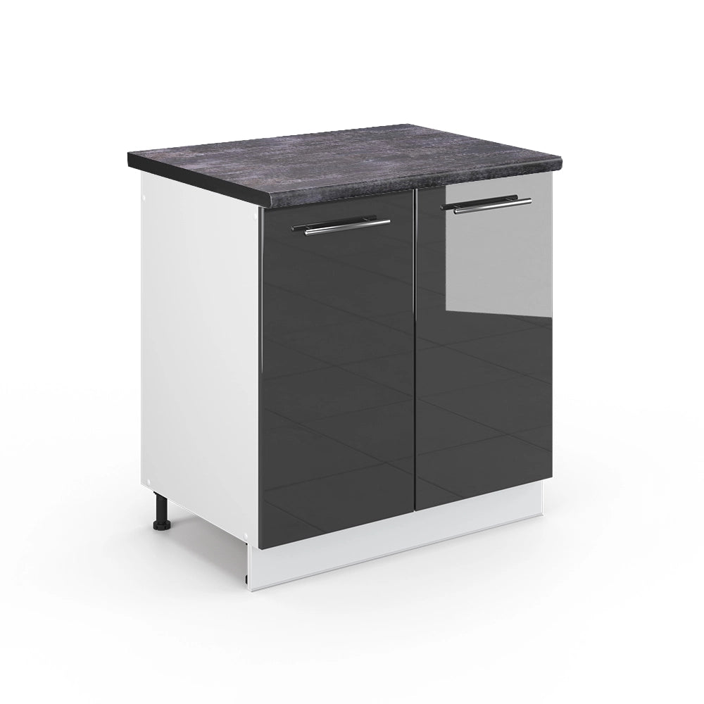 Mobile lavello cucina Fame-Line Antracite lucido/Bianco 80 cm, PL Antracite Vicco