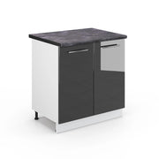 Mobile lavello cucina Fame-Line Antracite lucido/Bianco 80 cm, PL Antracite Vicco
