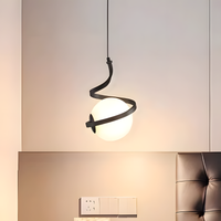Lampada A Sospensione A Spirale Con Sfera In Vetro APP1732-1CP Black