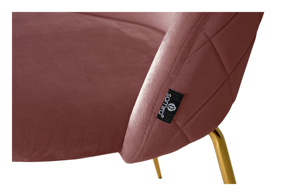 Sedia da pranzo imbottita in velluto rosso mattone (2 pz) - Nicole - SD36NIG