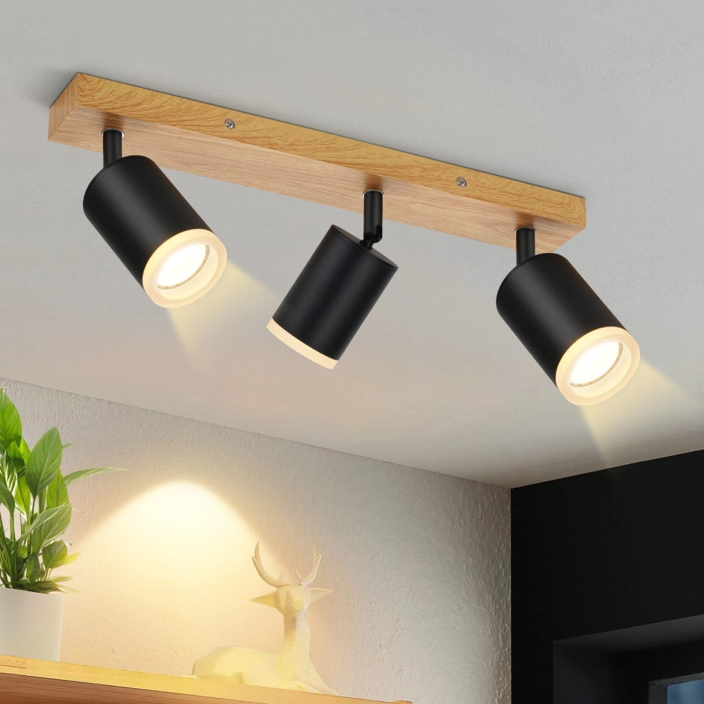 ZMH Faretto da soffitto LED 3 luci GU10 acrilico girevoli 350° per soggiorno