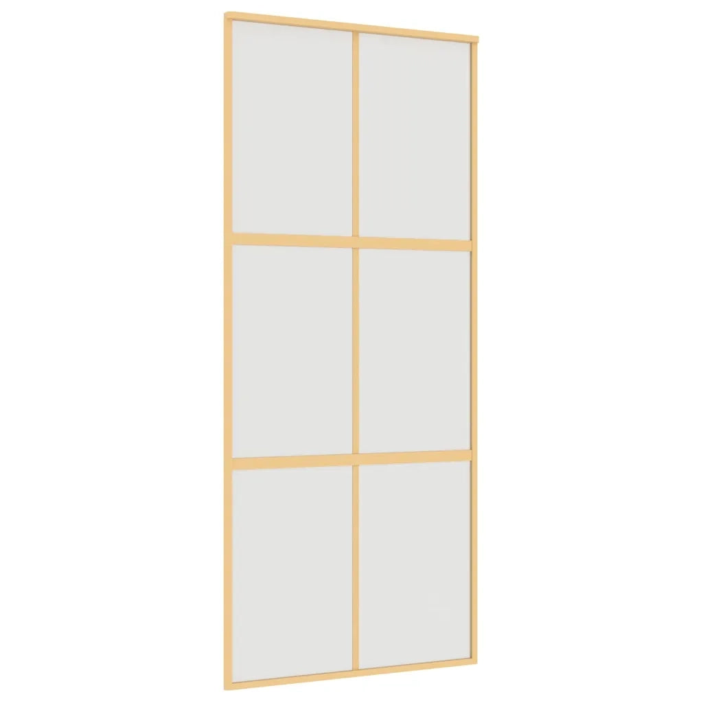 Porta Scorrevole Dorata 90x205 Vetro Smerigliato ESG Alluminiocod mxl 131664