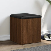 Panca Portaoggetti-Sgabello-Panca con Contenitore Rovere Marrone 42x42x45 cm Legno Multistrato