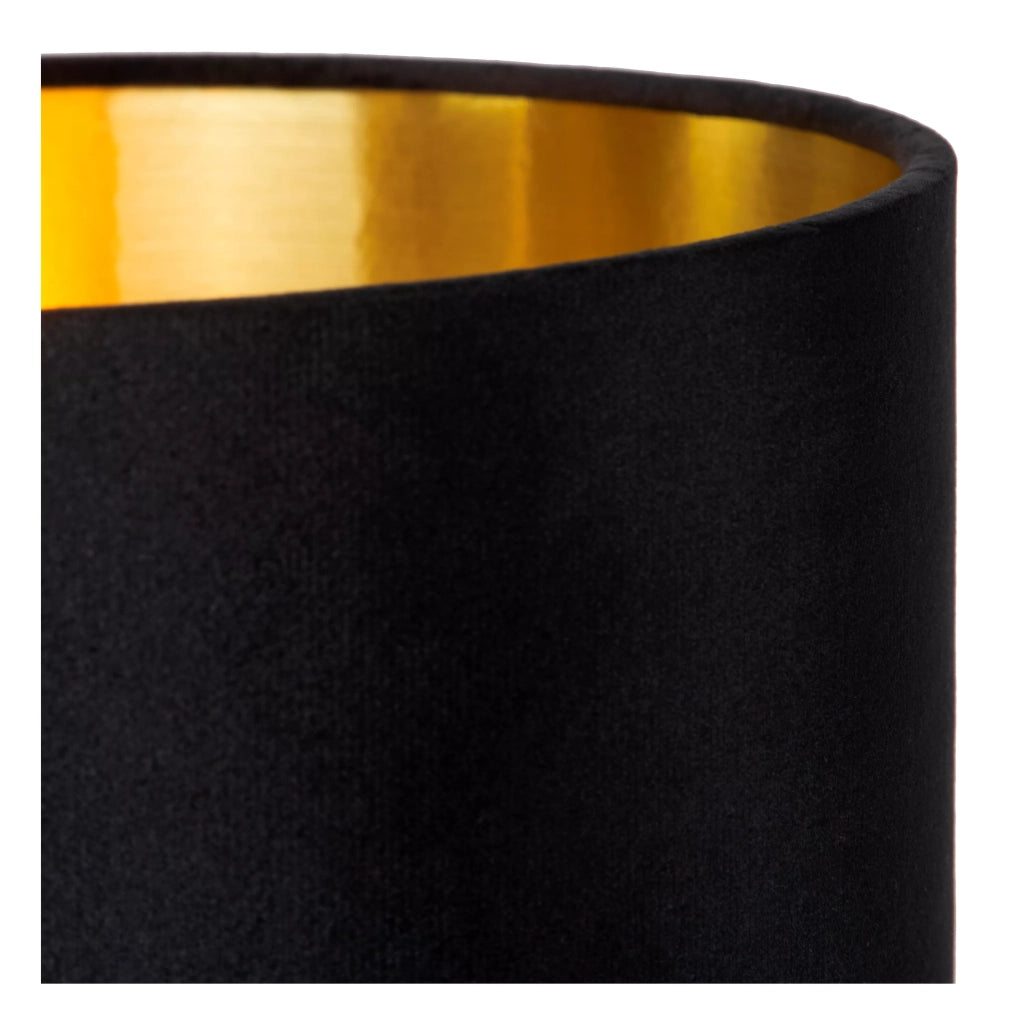 Lampada tavolo vetro paralume nero 100cm E27 Esterad