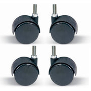Trade Shop - Set 4 Pezzi Ruote Girevoli 360 Gradi 50mm Per Sedia Ufficio Casa Colore Nero -