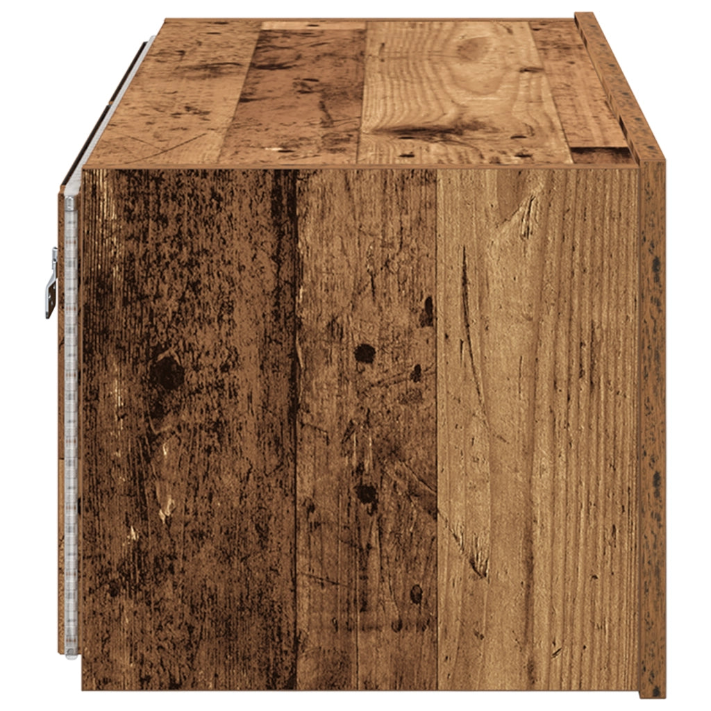 Cabinet TV  con luci LED Legno Vecchio 80x35x31 cm