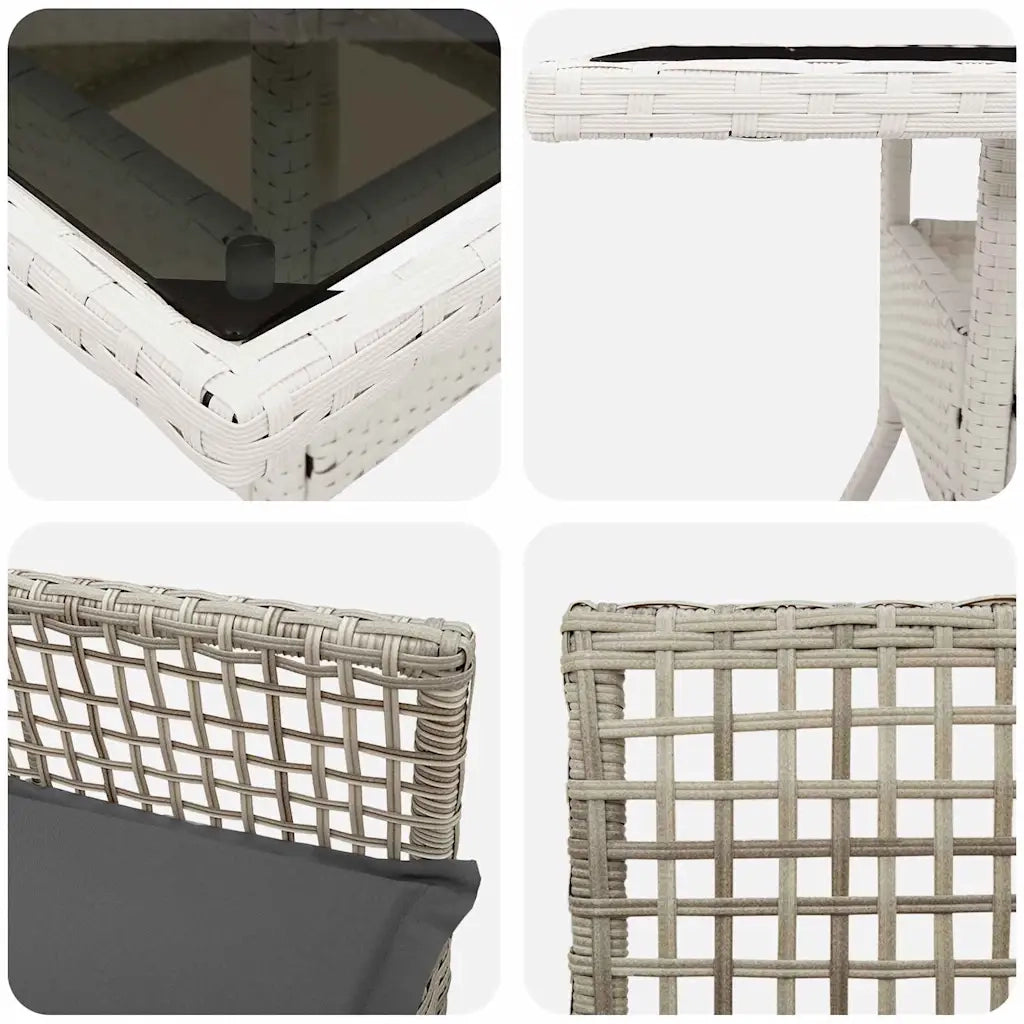Set da Pranzo per Giardino 5 pcs Grigio chiaro polyrattan 3334934