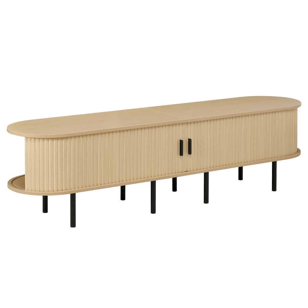 Mobile TV con Ante Scorrevoli e Ripiani ¨C Xylo ¨C MDF, Gambe in Metallo, Design Moderno