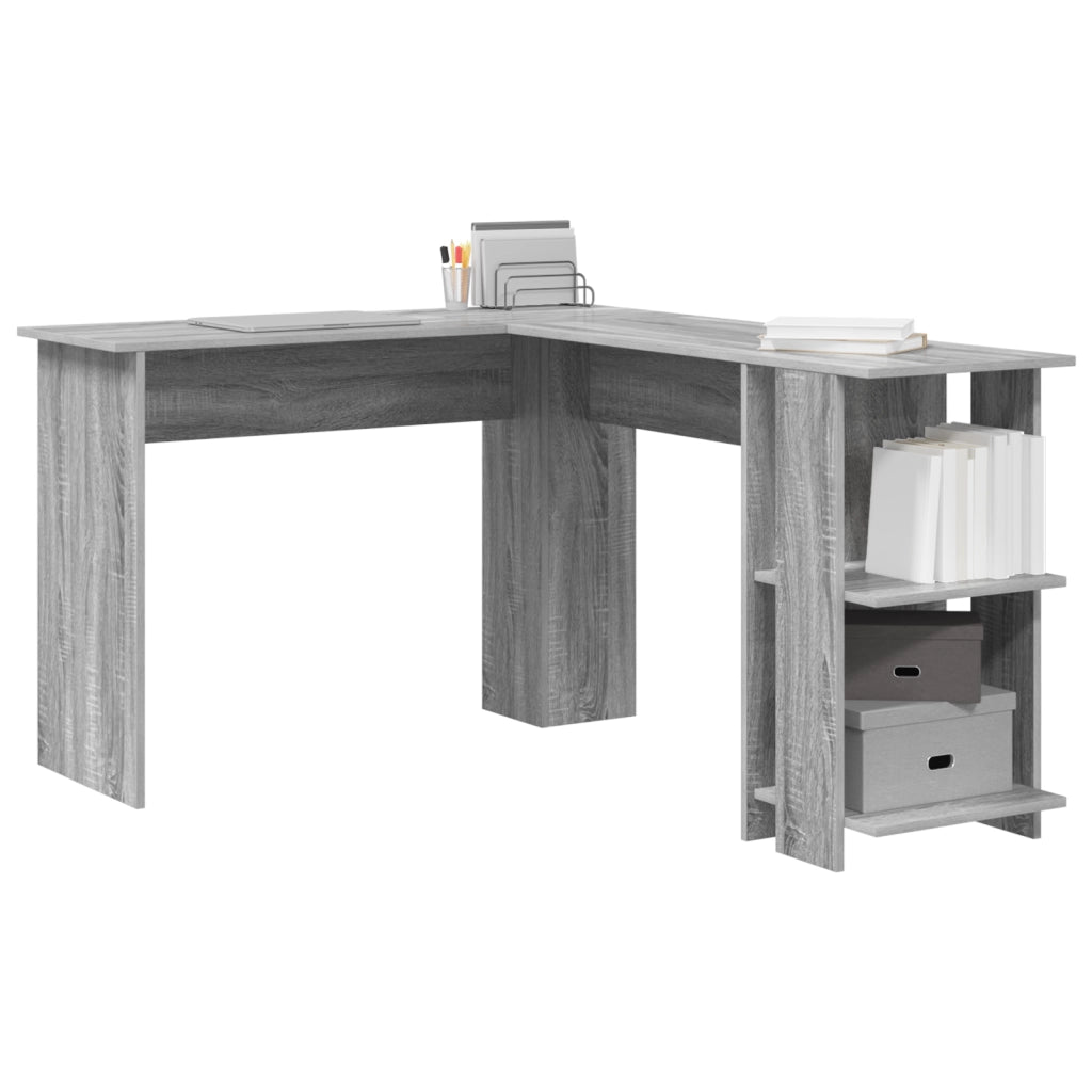 Scrivania Angolare Grigia Grigio Sonoma MDF Standard