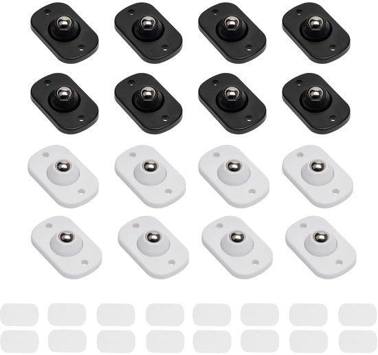 Mini rotelle per cucina e mobili - Ruote girevoli con smorzamento - Rotelle autoadesive per mobili - 16 pz.