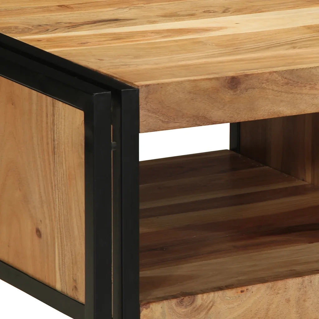 Tavolino da Salotto-Tavolino da soggiorno-Tavolo 50x50x38 cm Legno Massello di Acacia 479228