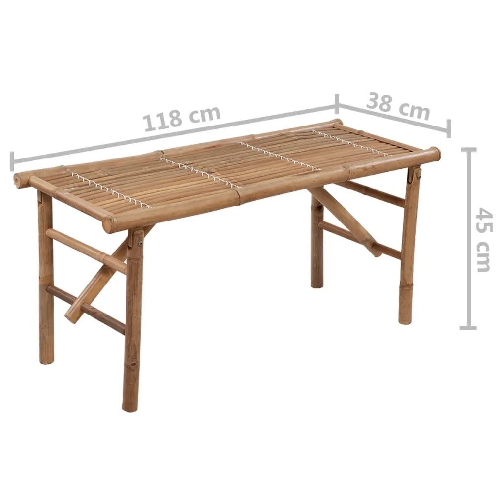 Panca da Giardino Pieghevole con Cuscino 118 cm in Bambù 3063862