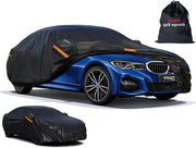Copertura per Auto Esterna Impermeabile e Respirante con Zip e Lavorazione di Cotone - Adatta per Sedan (470 a 490 cm)