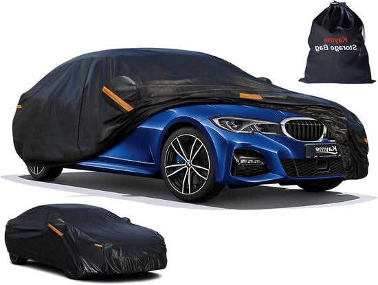 Copertura per Auto Esterna Impermeabile e Respirante con Zip e Lavorazione di Cotone - Adatta per Sedan (470 a 490 cm)