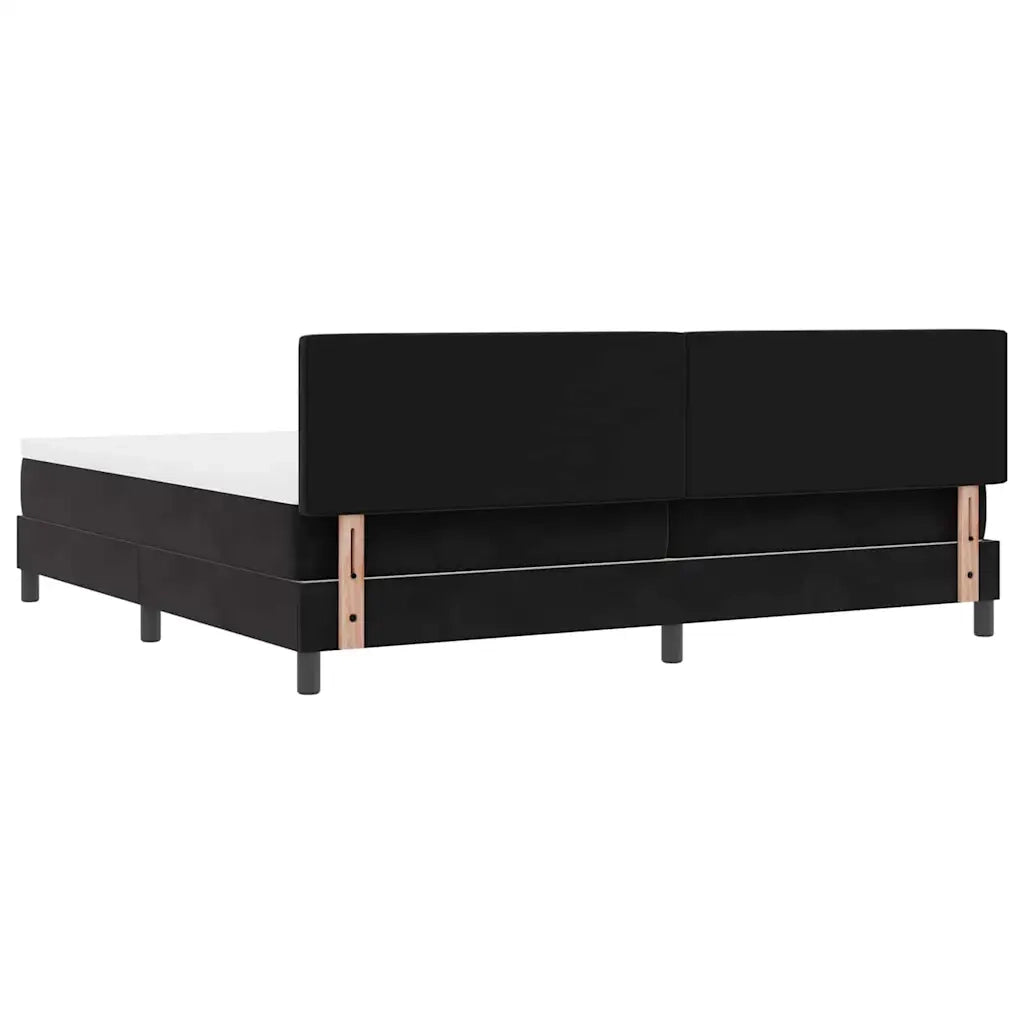 Letto a Sorgente LED con materasso Nero 200 x 200 cm Velluto 3342610