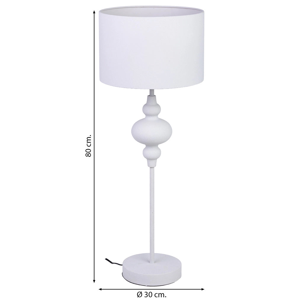 Lampada da tavolo in metallo bianco 30x30x80h cm