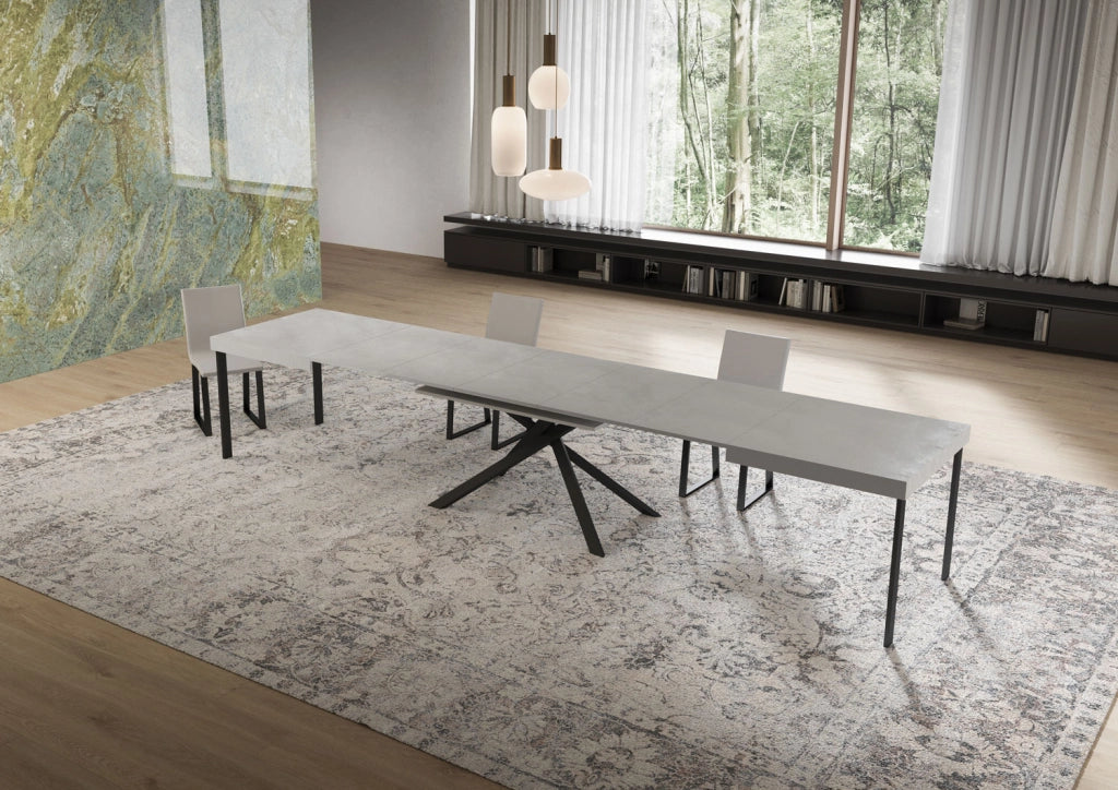 Tavolo allungabile 160/420x90 cm Niket cashmere gambe antracite