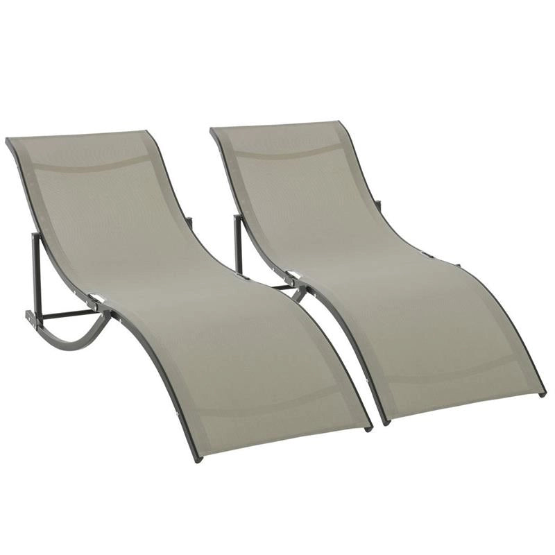 SET 2 SDRAIO DA GIARDINO PIEGHEVOLI 61 X 165 X 63 CM COLORE CACHI
