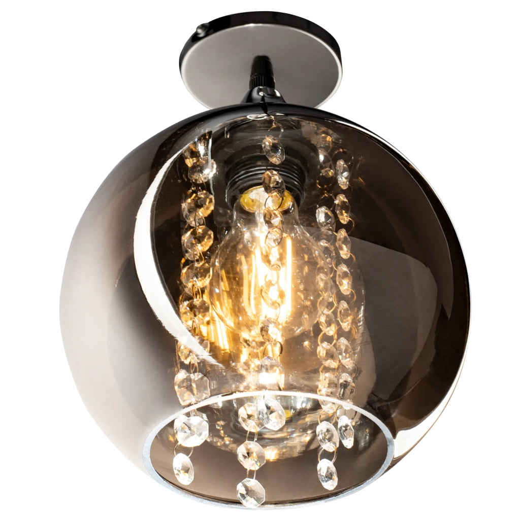 Lampada Pensile Di Vetro Rispecchiato Con Cristalli APP599-1C