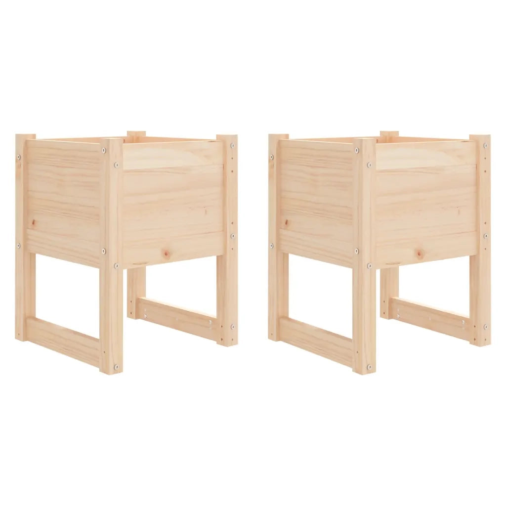 Fioriere 2 pz 40x40x52,5 cm in Legno Massello di Pino 822108