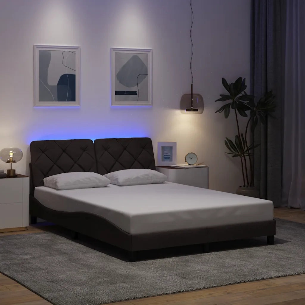 Giroletto con LED senza Materasso-Struttura Letto 140x200 cm Tessuto 432238