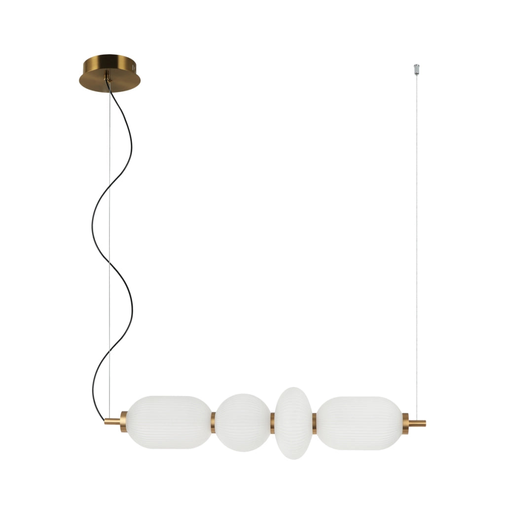 Lampada sospesa NICO Italux oro vetro LED 18W bianchi