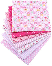 Set di 7 tessuti in cotone 50x75cm Pacchetto di tessuti patchwork Pacchetto di tessuti in cotone Set di tessuti per cucire Tessuti per cucire Attività DIY per bambini Tessuti vari Colori rossi/rose Diversi disegni