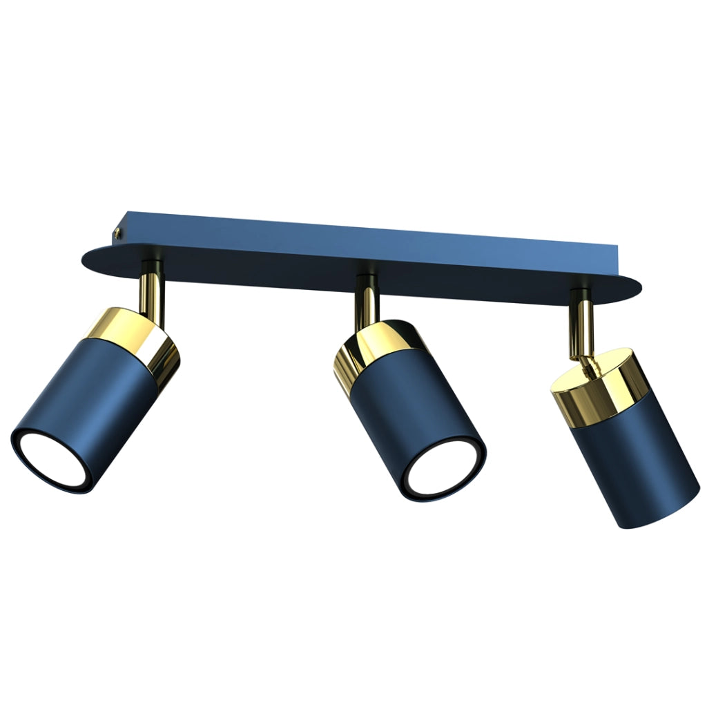 Plafoniera a barra Joker Milagro blu oro 3xE27 60W