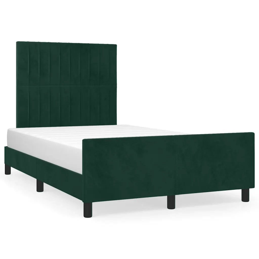 Giroletto senza Materasso Verde Scuro 120x190 cm Velluto 3270593