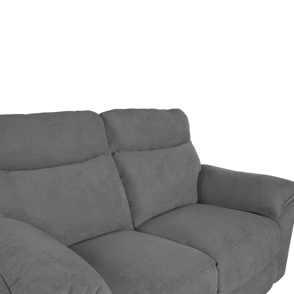 Divano 2 posti recliner elettrico tessuto grigio Boston 160x100x102H