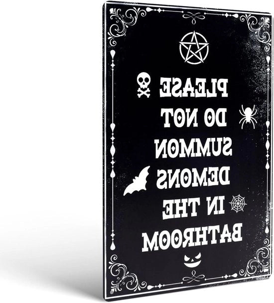 Bord Metallico Horror Halloween per Decorazione Bagno - Decorazione Gotica per Parete - Ideale per Decorazioni di Festa