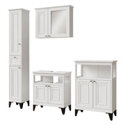 Vicco Set di mobili da bagno Bianco 4 parti